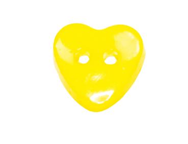 Botones infantiles a modo de corazones en amarillo claro 12 mm 0,47 inch